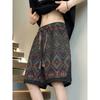 Y2k Vintage Ethnic Summer Beach Shorts Men Baggy Wide Leg Casual Capris Pants Male Sport Oversize Running Shorts