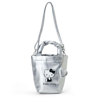 Sanrio Tote Bag with Hello Ages 3 and 264580 2-Way Charm, Kitty, Silver, Up,