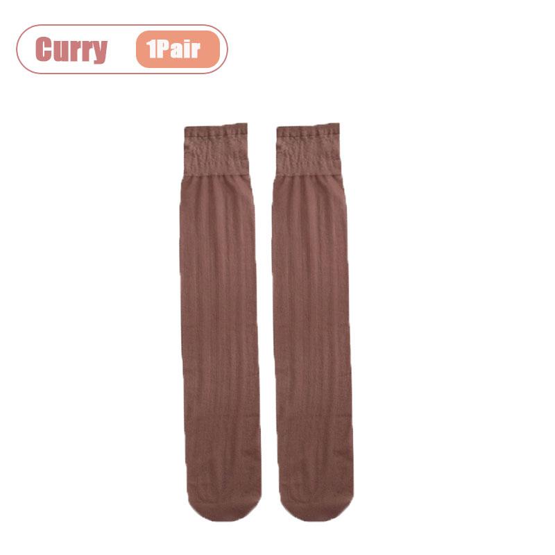 

1-10Pairs Women‘s Sheer Knee High Stockings Translucent Socks for Spring and Summer Invisible Office Daily Wear
