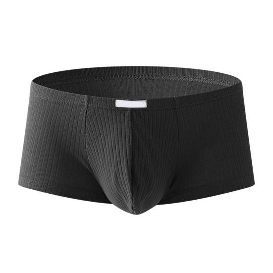 

Мужское нижнее белье-боксеры с низкой посадкой, однотонные шорты в рубчик, быстросохнущие U-выпуклые сумки, тонкие трусики M чёрный