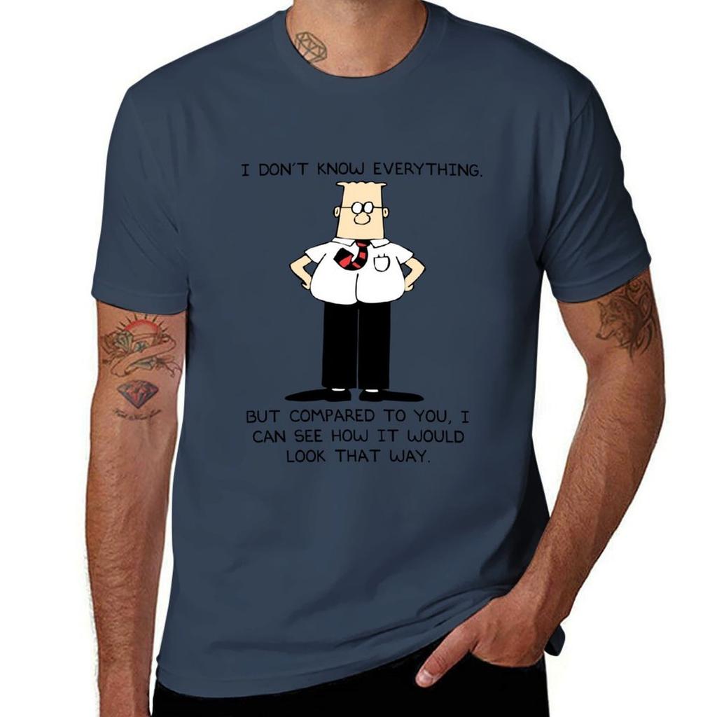 Dilbert I Dont Know Everything Tshirt Festival Casual Short Sleeve