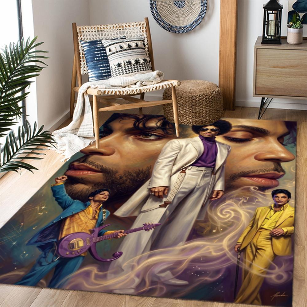 Prince Retro Music Icon Poster Floor Rug Office Rug Suitable For Living Rooms Kitchen Game Room Dormitory Antislip Carpet Anime Office Decor