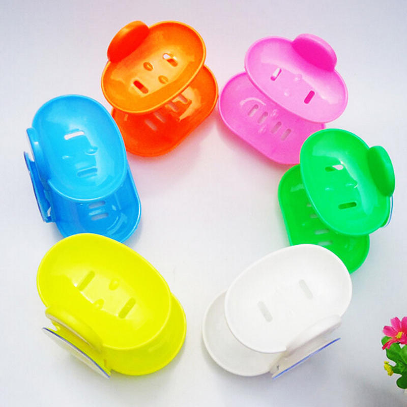 Trendy koupelna Dvouvrstvé Nádobka na mýdlo Silná přísavka Držák na vypouštění mýdla Nádobka na mýdlo