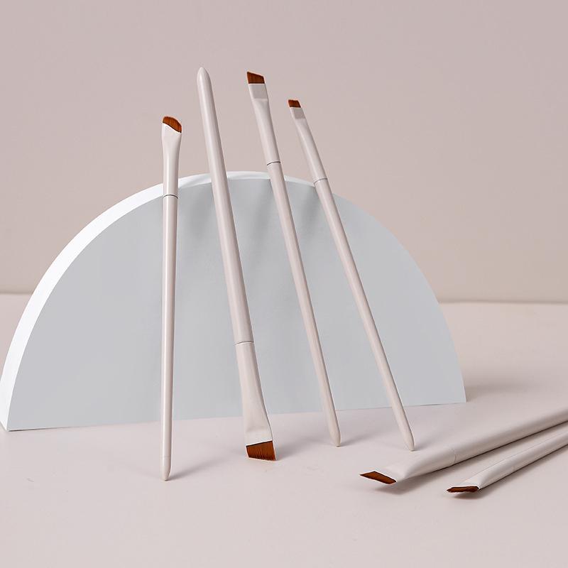 Klingen Eyeliner Pinsel Ultra Dünn Fein Winkel Flach Augenbrauenpinsel Unter dem Auge Make-up Pinsel Präziser Detailpinsel Weiß