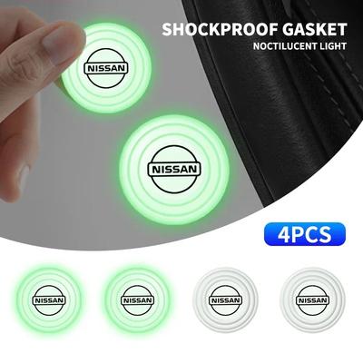 4 stk Lysende Dørstøtsabsorberende Klistremerker Dempepute Pakning Kollisjonsbeskyttelse For Nissan Patrol Bokstavmerke Y60 Y61 Y62 GY Nismo