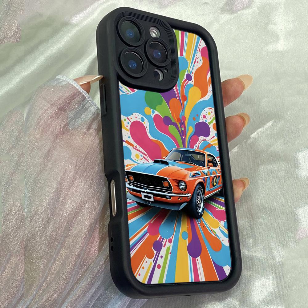 

JT268 Арт с граффити-машиной для iPhone 17 16 15 14 13 Pro Max Samsung S26 S25 Ultra A17 A16 A07 A56 A36 A06 Xiaomi 15T Redmi 15c Note 14 13 12 11 Мягкий чехол for iPhone 5/5s чёрный
