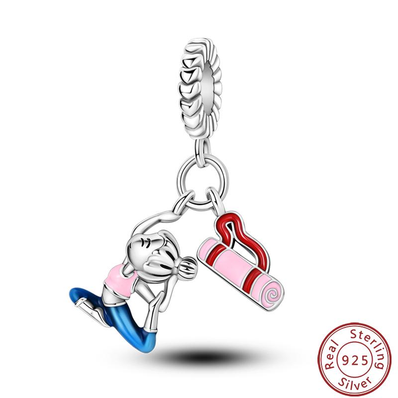 Sports Series Copper Football Badminton Boxing Yoga Ballet Charms Beads 3Mm Diy Fine Jewelry