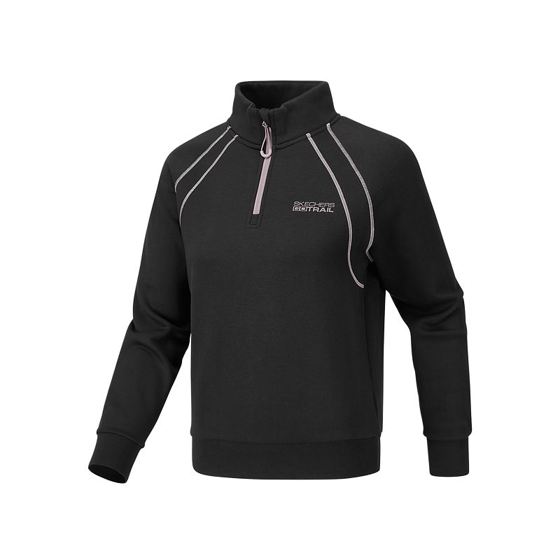 Skechers Comfortable Pullover Sweatshirt With Stand Collar Women tops P425W186-0018 L