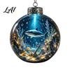Ocean Inspired Bedroom Wall Decorations Animal Christmas Ball Ornament 3D Marine Life Hanging Decoration Underwater Sphere Ornaments Beach