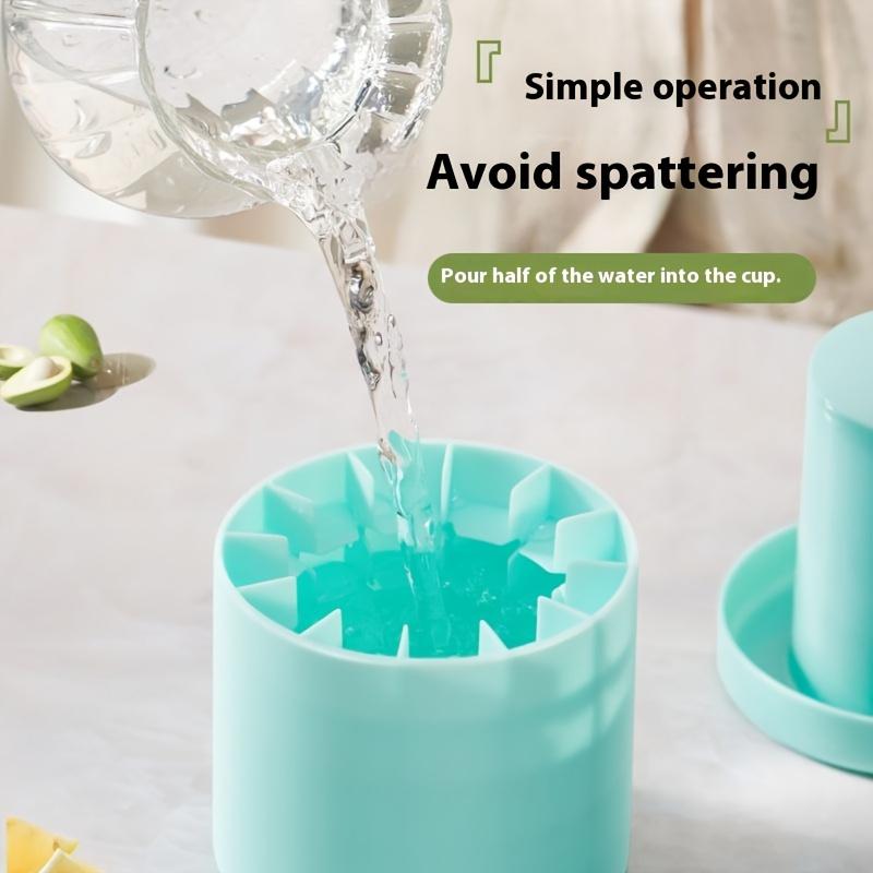 Round Silicone Ice Cube Tray with Lid and Mini Ice Bucket Easy Release Ice Molds for Whiskey, Cocktails, and Drinks