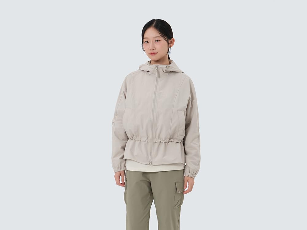 Snow Peak Polywasher Hood Windbreaker Light Beige Outer Size L Wmn's GS-S25FWFWB67 Women's Jacket,