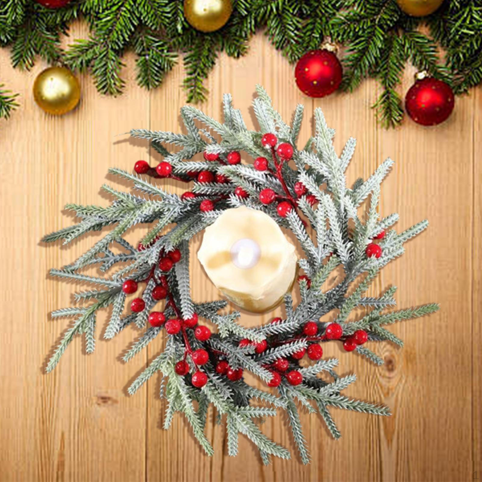 

Мини-венок-подсвечник для кухонного шкафа, красные ягоды для званого ужина