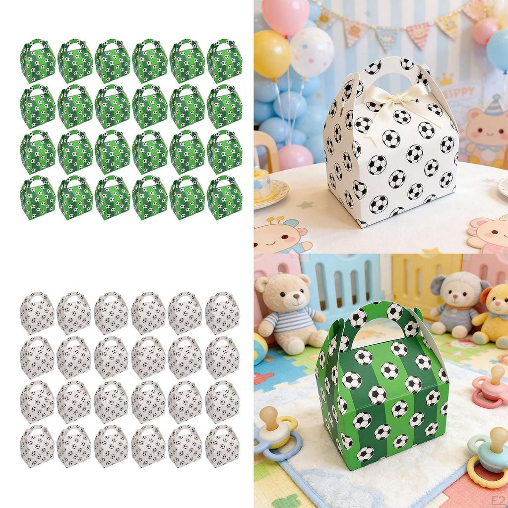 24 Pieces Candy Boxes Soccer Party Favor Treat Football Team Goodies Gift Paper