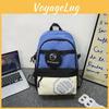 Fashion Color Blocked Letter Print Student Leisure Backpack With Purse Coin