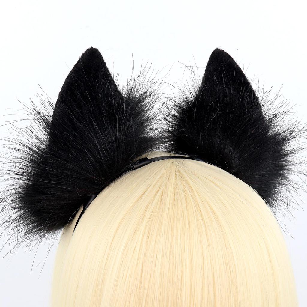 Japanese Lolita Headdress: Handmade Plush Cat & Fox Ears Headband