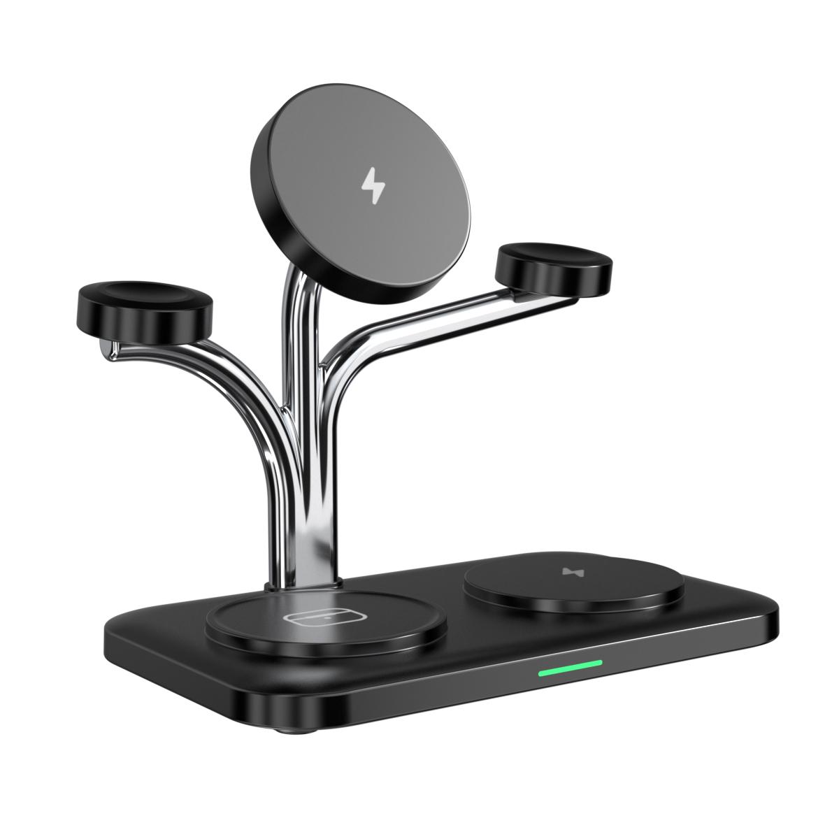 

Magnetic Wireless Charger 5 IN 1 15W Dual Phone Watch Fast Charging For iPhone 17~12 Samsung Apple/Galaxy Watch Aipods Pro/Buds чорний