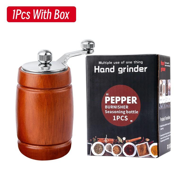 

Hand Cranking Pepper Grinder Wooden Barrel Salt Pepper Mill Acrylic Ceramic Core Freshly Ground Pepper Seasoning Grinding Mill