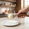 Stainless Steel Ice Cream Ball Scoop Wood Handle Rust-proof Fruit Scoop Labor-saving Durable Ice Cream Spade Restaurant