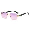 Women'S Personalized Uv Protection Glasses Trend Rimless Fashion Sunglasses Men'S Trimmed Sunglasses