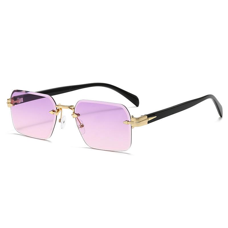 Women'S Personalized Uv Protection Glasses Trend Rimless Fashion Sunglasses Men'S Trimmed Sunglasses