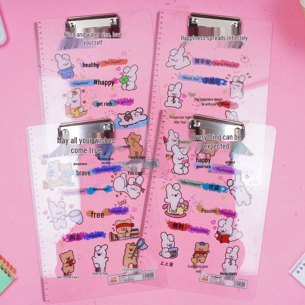 A4 Transparent Acrylic Clipboard: Line Drawing Puppy Design, Stylish Writing Mat Folder