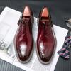 Fashion Leather Block Shoes Men Winter Men’s Dress Shoes High Quality British Business Formal Wedding Office Shoes Men