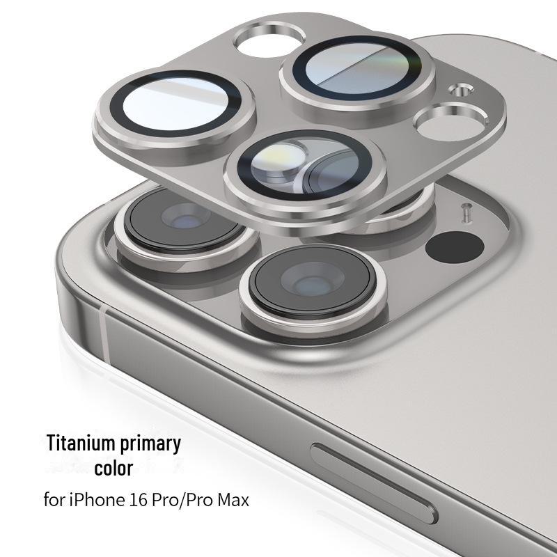 מגן עדשות Apple 16Pro לאייפון 14 פרו מקס: סרט מתכת עין הנשר מלא