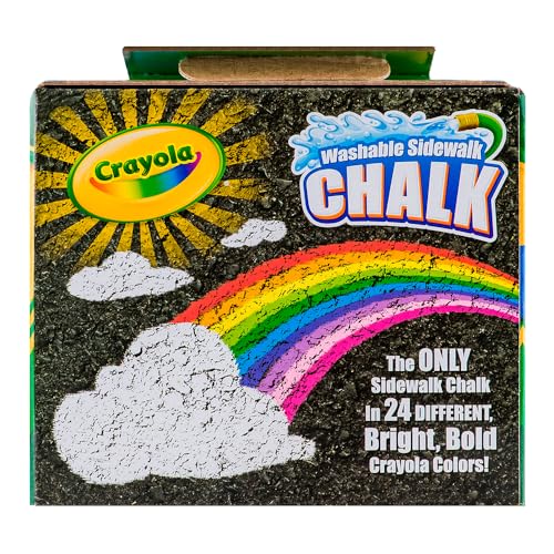 Crayola Water-Removable Jumbo Chalk for Outdoor Use, 24 Colors, 512024, Authentic