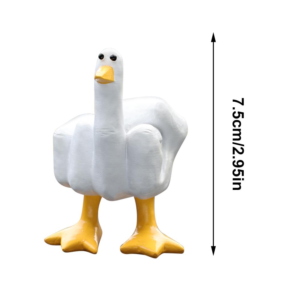 Middle Finger Figure With Legs Middle Finger Cute Duck Figurine Sculpture Middle Finger Home Desktop Ornament Garden Decoration
