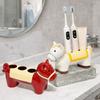 Ceramic Horse Electric Toothbrush Holder 3 Holes Toothbrush Storage Rack Couple