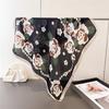 Retro Camellia Printing Imitation Silk Square Scarf Shawl Versatile High-end Neck Small Square Scarf Headscarf Silk Scarf