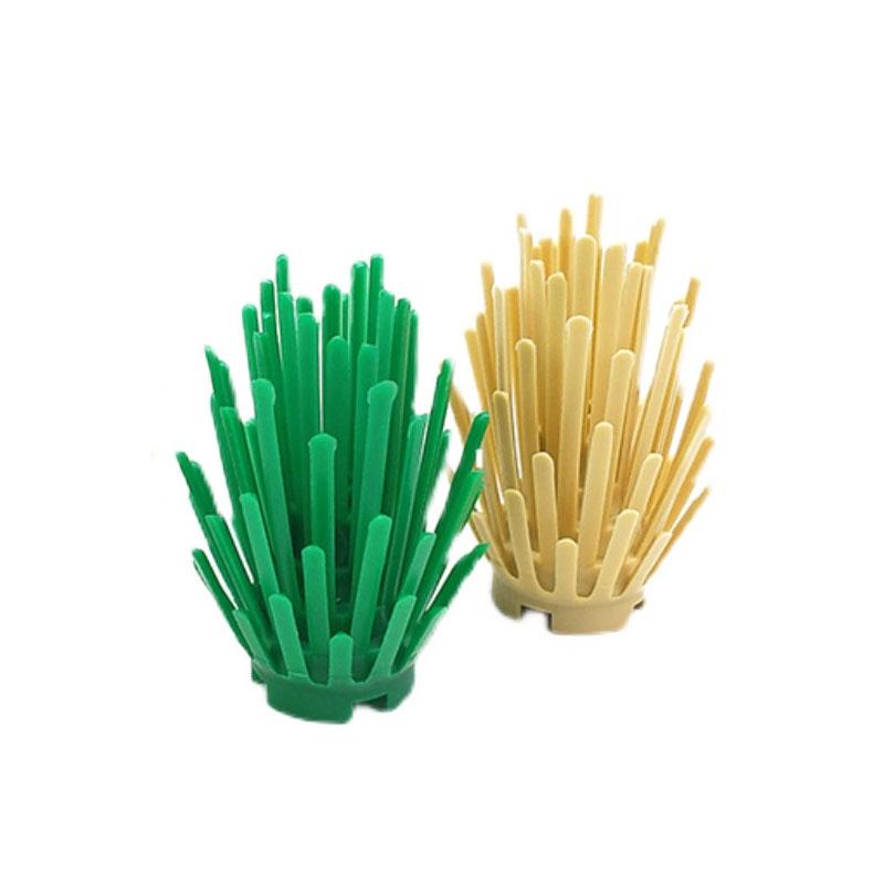 The Sand Plant  Bush 2x2x4 Weed 6064 Garden Scene Building Block Accessories Thick Growth of Grass Compatible with Lego Part