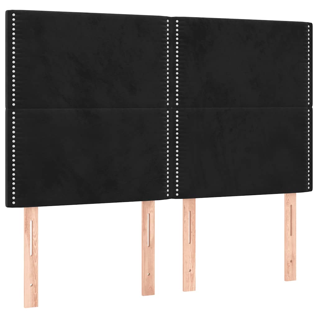 LED Headboard Black 144x5x118 128 cm Velvet