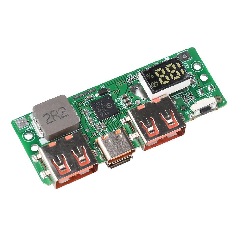 LED Dual USB 5V 3A Micro/Type-C USB Mobile Power Bank Charging Module Lithium Battery Charger Board Circuit Protection