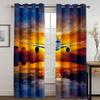 Free Shipping Cheap 3D Printed Planes In the Sky Landscape 2 Panels Shading Windowpane Drapes for Livingroom Space Bedchamber Ornament Hook