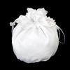 /White Satin Bride Bag Bridesmaid Wedding Party Flower Girl Handbag