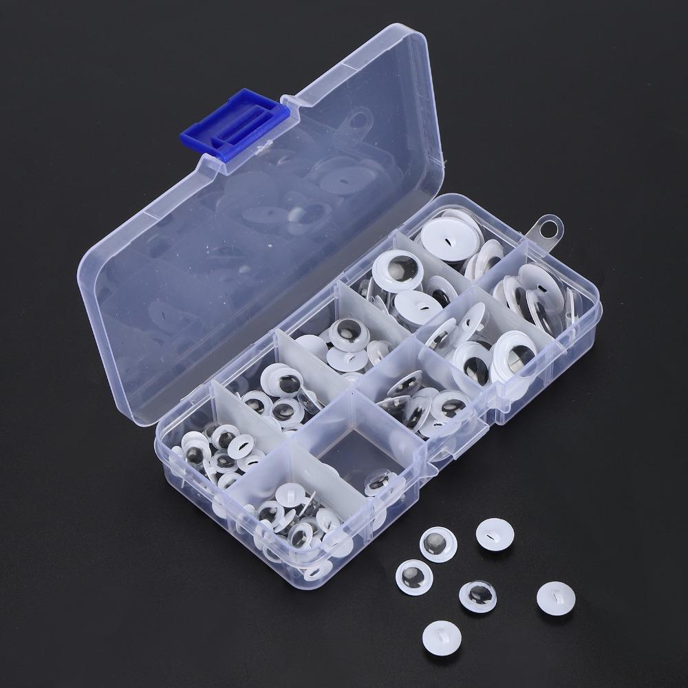 100pcs Black and White Sew On Plastic Eyes Assorted Size DIY Craft Eyes Kids DIY Craft
