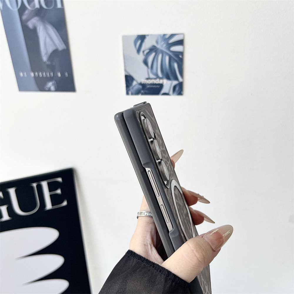 Gradient Leopard Pattern For Magsafe Magnetic Phone Case for Samsung Z Fold 7 6 5 4 3 Wireless Charging Protective Cover