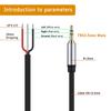 3.5mm Male Plug To Bare Wire Open End TRS 3Pole Stereo 1/8in 3.5mm Audio Cable for Headphone Speaker Repair Replacement
