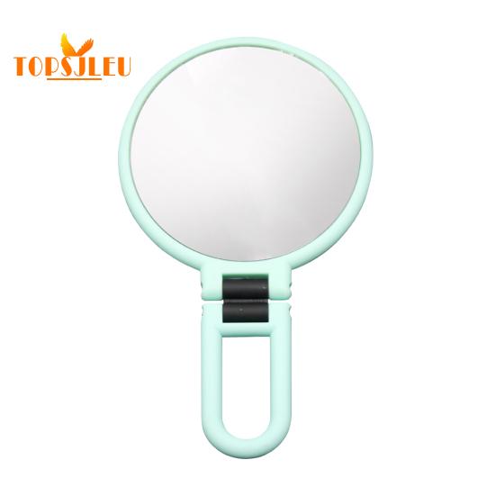 Espejo de maquillaje con aumento, mango plegable, portátil, 1x15x, elegante, compacto y versátil