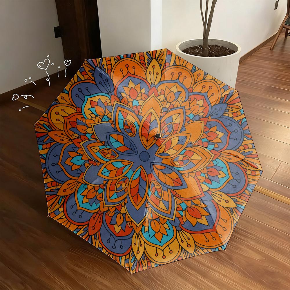 

A Top Choice Item: a Mandala-Patterned Umbrella - a Portable Outdoor Accessory for Home And Travel, Featuring a Multifunctiona (as the picture,Iron&8K)
