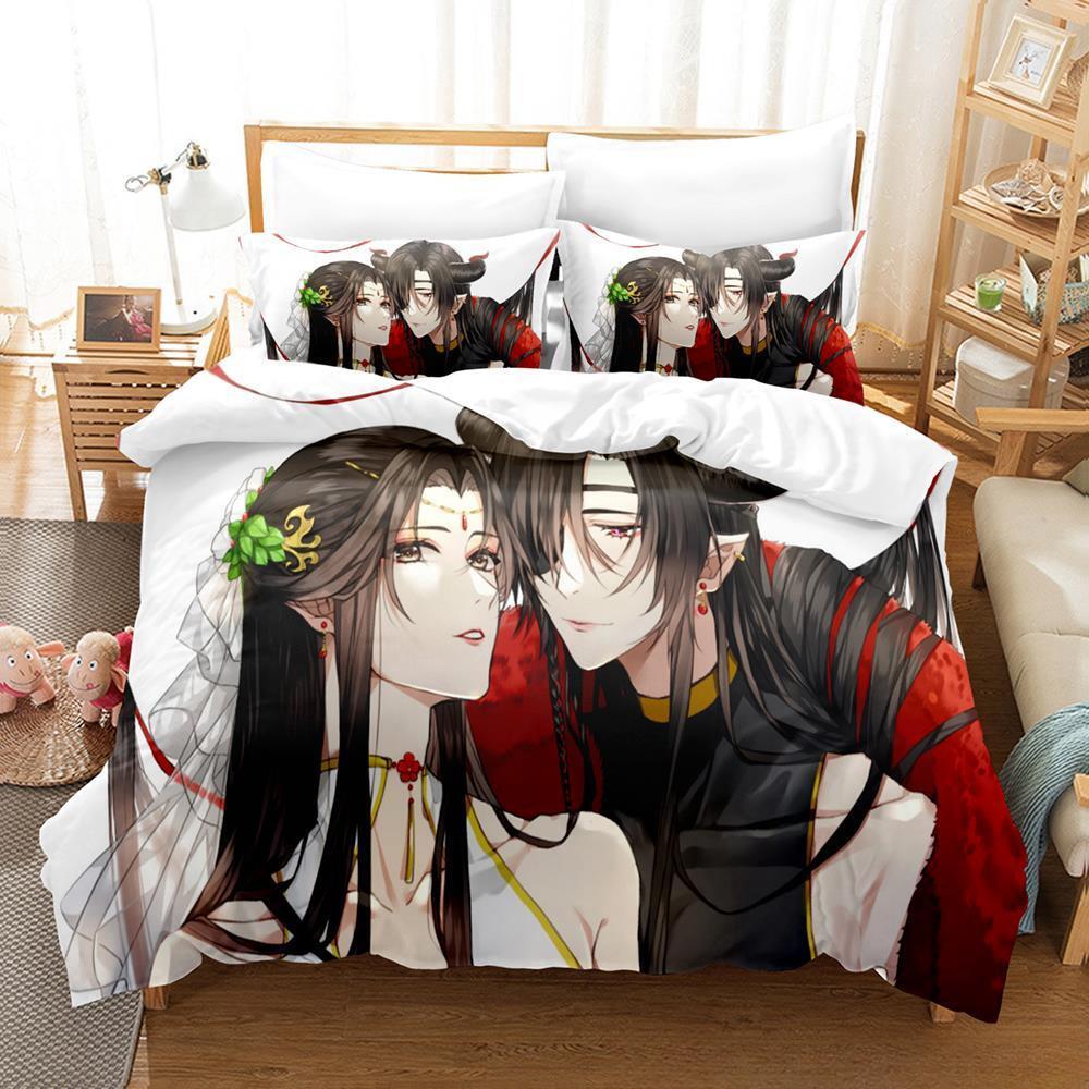 3d Print Heaven Official's Blessing Tian Guan Ci Fu Bedding Set Cartoon Anime Three-piece Set Adult Kid Bedroom Duvet Cover Sets