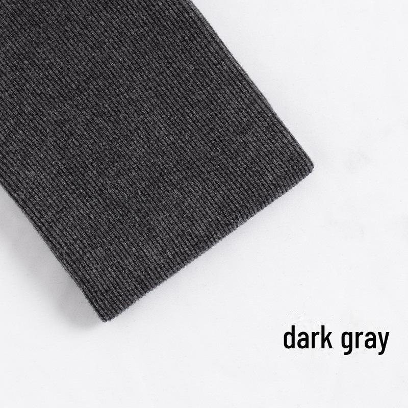 Women's Gray Warm Cotton Velvet-Lined Slim Leggings for Fall/Winter 2025