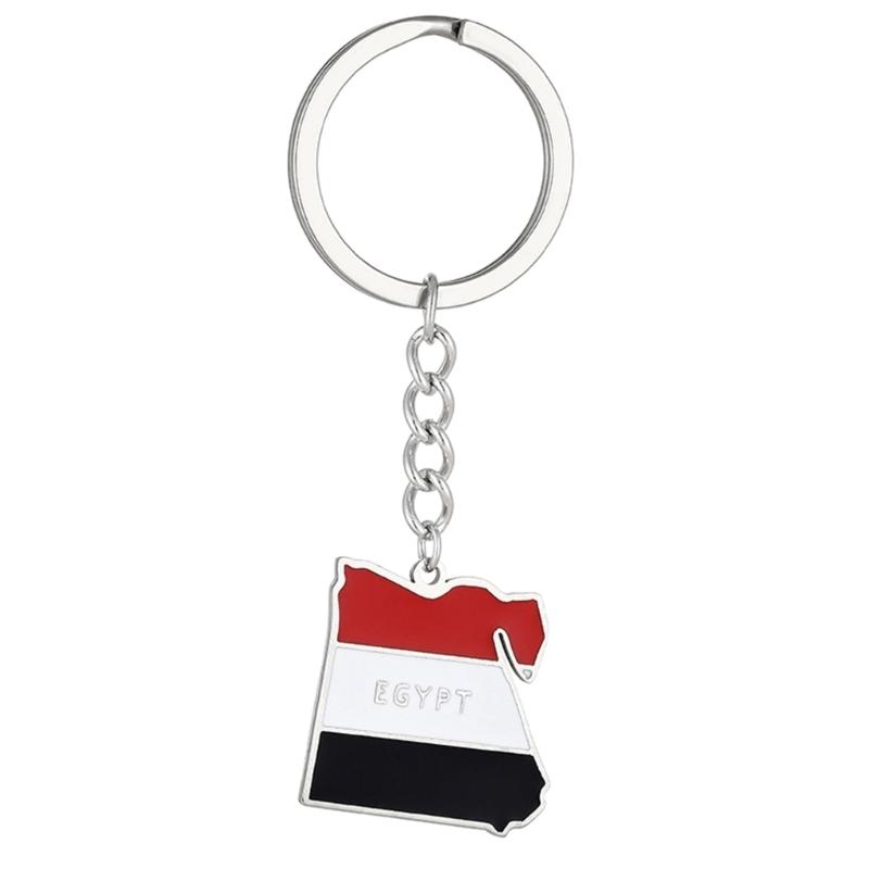 

Map Flag Keyring Comfortable Backpack Egypt Ethnic Style Keyholder Keycholder 1