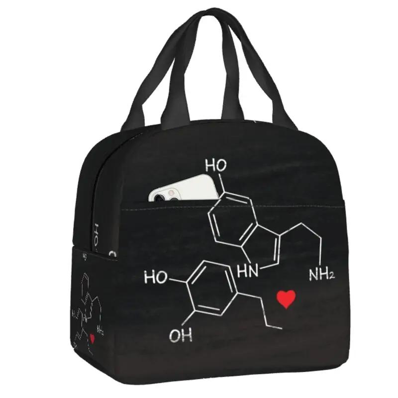 Science Chemistry Pattern Insulated Lunch Bags for Women Biology Resuable Thermal Cooler Food Lunch Box Work School Travel