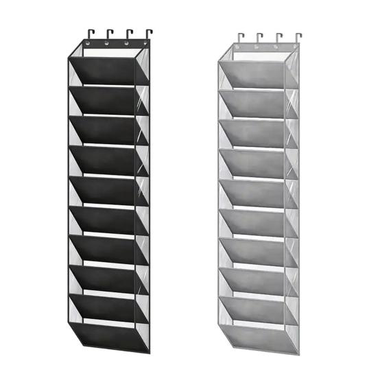 10 Tier Clear Over the Door Shoe Organizer 10 Large Deep Pockets Fit 20