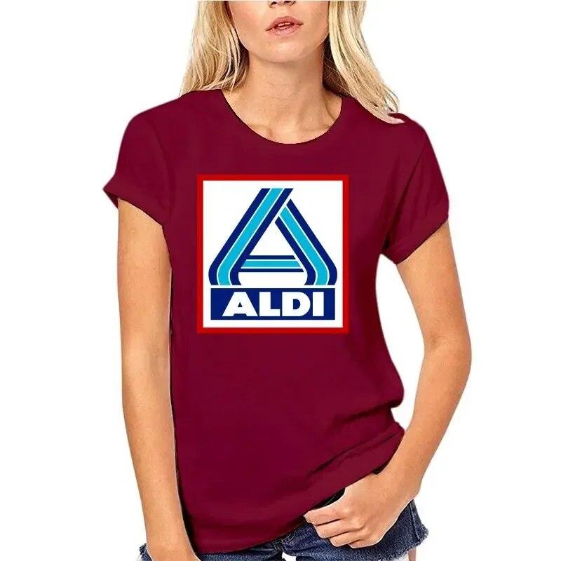 Modekleidung Aldi Print Damen T-Shirt Übergroßes T-Shirt Unisex-Kleidung 100 % Baumwolle Hochwertige klassische Top-T-Shirts Cartoon