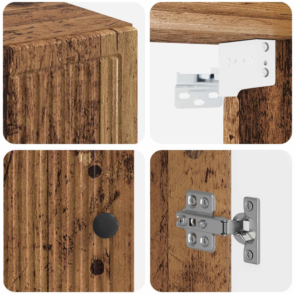 Bathroom Wall Cabinet EDE Reclaimed Wood 30 X 31 X 59 Cm