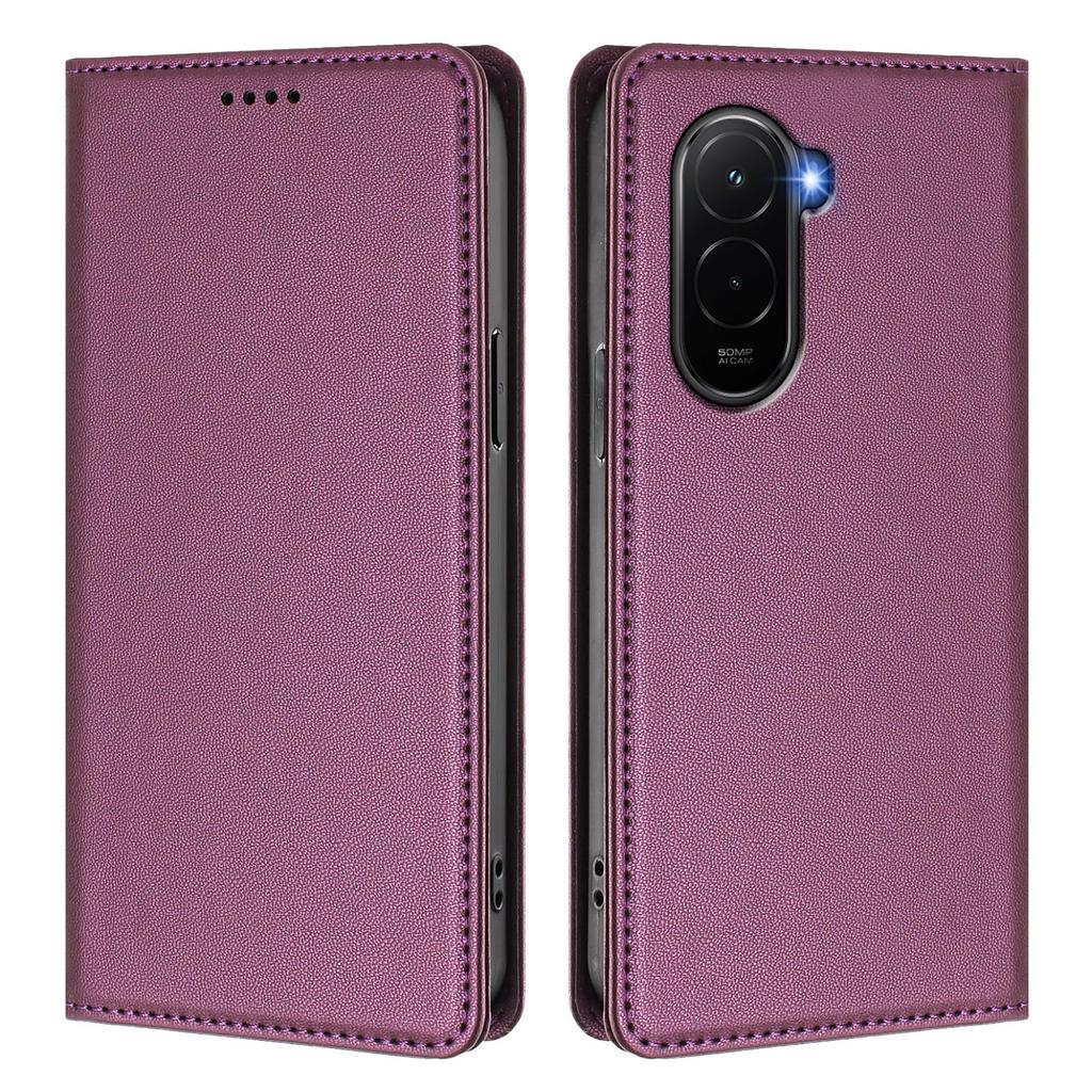 Pro Xiaomi Poco M7 4G (EU) (171 mm) Kožené pouzdro na peněženku s magnetickým uzávěrem a RFID blokováním