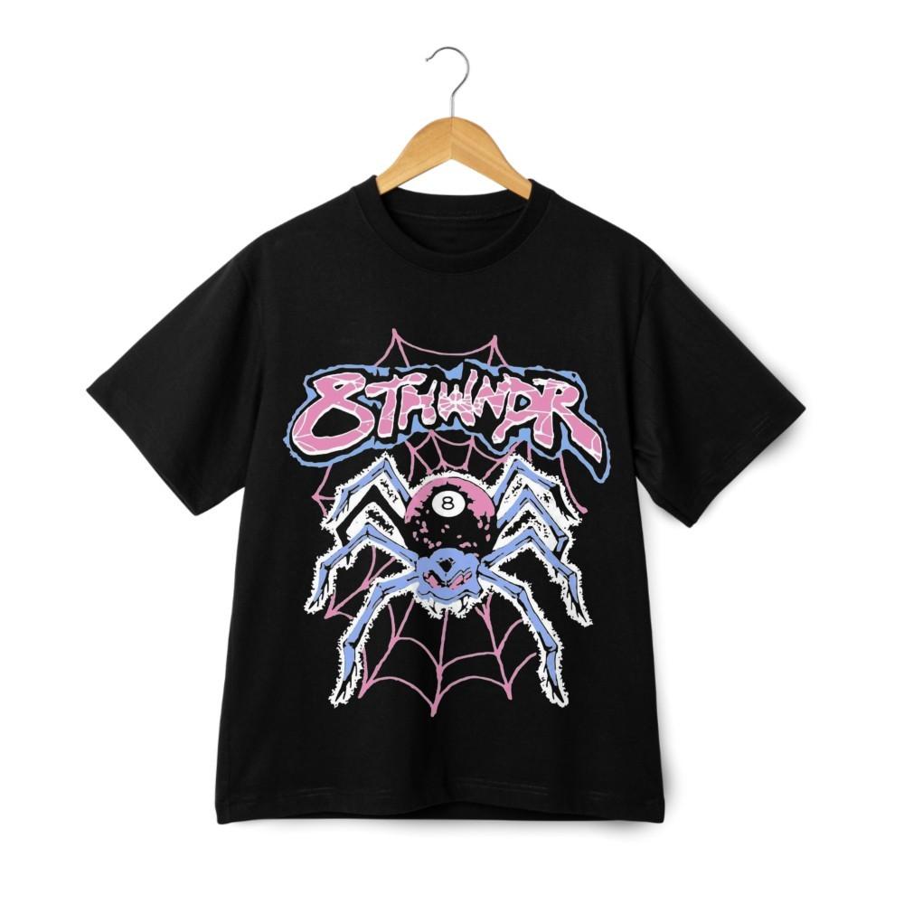 Spider Web Graphic T-Shirt – 8thundr Streetwear Cool Gothic Style Tee Unisex T-Shirt XXXL